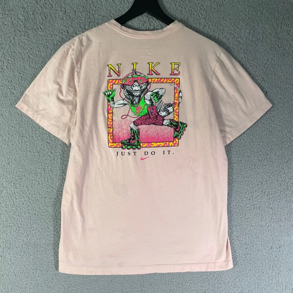 Nike Graphic Tee Mens Large Just‎ Do It Lizard Shirt Beige Streetwear